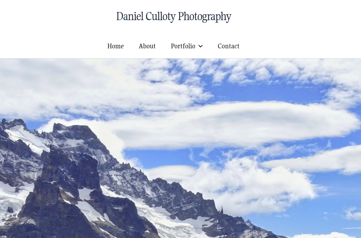 Sitio web desarrollado para Daniel Culloty Photography
